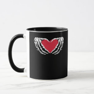 Cooles klassisches Funny Skeleton Handherz - Valen Tasse