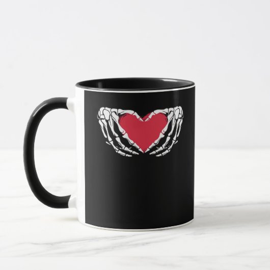 Cooles klassisches Funny Skeleton Handherz - Valen Tasse (Links)