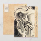 Cooles klassisches Vintages japanisches Dämon-Täto Postkarte (Vorne/Hinten)