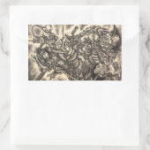 Cooles klassisches Vintages japanisches Dämon-Täto Rechteckiger Aufkleber (Tasche)