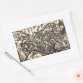 Cooles klassisches Vintages japanisches Dämon-Täto Rechteckiger Aufkleber (Umschlag)