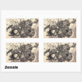 Cooles klassisches Vintages japanisches Dämon-Täto Rechteckiger Aufkleber (Blatt)