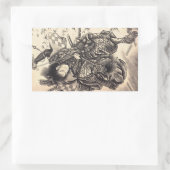 Cooles klassisches Vintages japanisches Dämon-Täto Rechteckiger Aufkleber (Tasche)