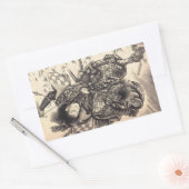 Cooles klassisches Vintages japanisches Dämon-Täto Rechteckiger Aufkleber (Umschlag)