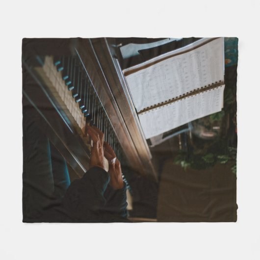Cooles Klavier Fleecedecke (Vorderseite (Horizontal))