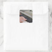 Cooles Klavier Quadratischer Aufkleber (Tasche)
