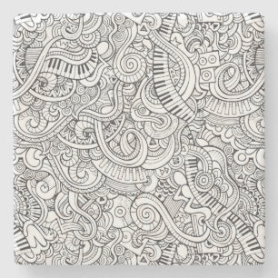 Cooles Klavier und Keyboard - musikalisches Thema Steinuntersetzer