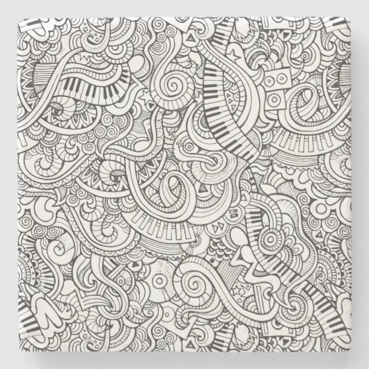 Cooles Klavier und Keyboard - musikalisches Thema Steinuntersetzer (Vorderseite)