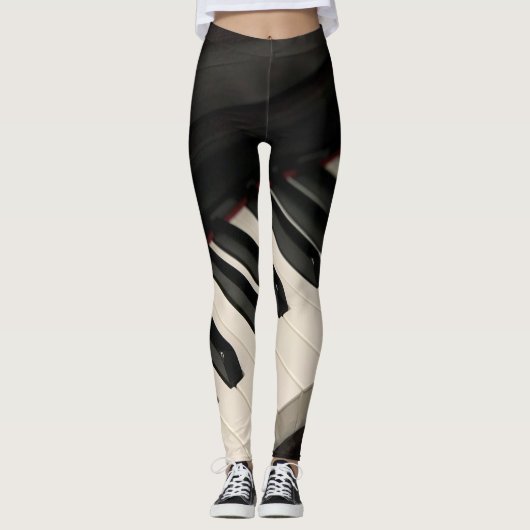 Cooles Klavierdesign Leggings (Vorderseite)