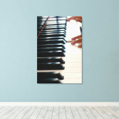 Cooles Klavierdesign Leinwanddruck (Insitu (Holzboden))