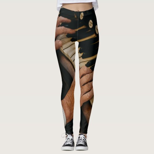 Cooles Klavierwerk Leggings (Vorderseite)