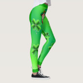 Cooles Kleeblatt und Leprechaun Helles grünes Herz Leggings (Rechts)