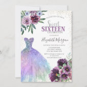 Cooles Kleid, Confetti-Violet-Blume Einladung (Vorderseite)