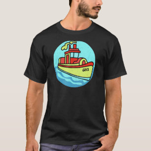 Cooles kleines Schleppschiff Zeichnend auf dem Was T-Shirt