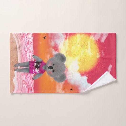 Cooles Koala am Strand von Sunset Beach Handtuch (Handtuch)