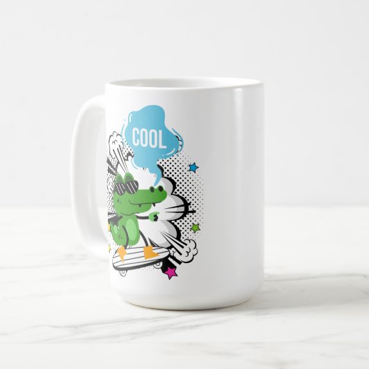 cooles Kokospalmenziffer Kaffeetasse (Vorderseite Links)