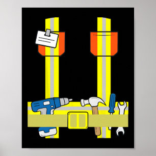 Cooles Kostüm für Bauarbeiter Poster