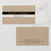 Cooles Kraftpapier für Schwarzweiß-Streifen Visitenkarte (Vorne/Hinten)