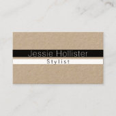 Cooles Kraftpapier für Schwarzweiß-Streifen Visitenkarte (Vorderseite)