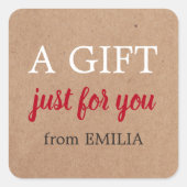 Cooles Kraftpapier nur für Sie Geschenk Quadratischer Aufkleber (Vorderseite)