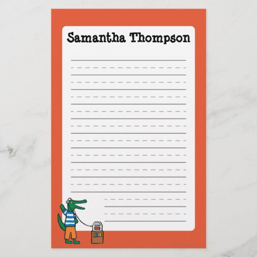 Cooles Krokodil hört Musik Briefpapier (Vorderseite)