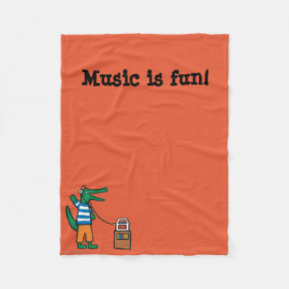 Cooles Krokodil hört Musik Fleecedecke