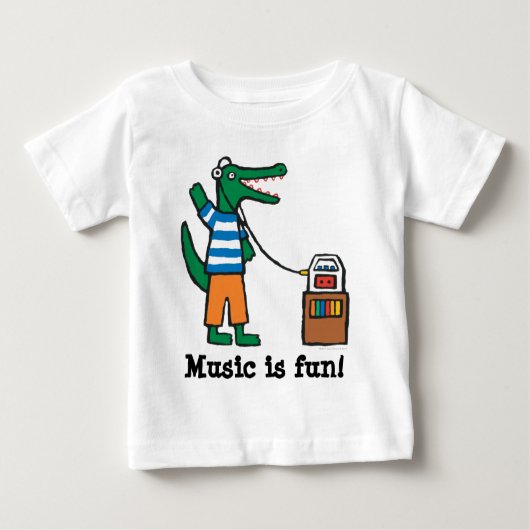Cooles Krokodil Musik Baby T-shirt (Vorderseite)