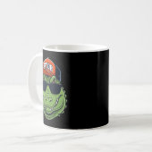 Cooles Krokodil-Tier-Alligator-Grafik Mit Kappe Un Kaffeetasse (Vorderseite Links)