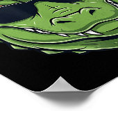 Cooles Krokodil Tier Alligator Grafik Mit Kappe Un Poster (Ecke)