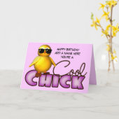 Cooles Küken-personalisierte Gruß-Karten Karte (Gelbe Blume)