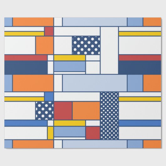 Cooles Kunstgeschenkpapier Mondrian Geschenkpapier (Flach)
