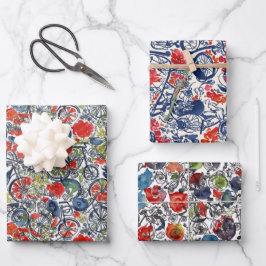 Cooles Künstlerisches Farbradskizze Wasserfarbiges Geschenkpapier Set