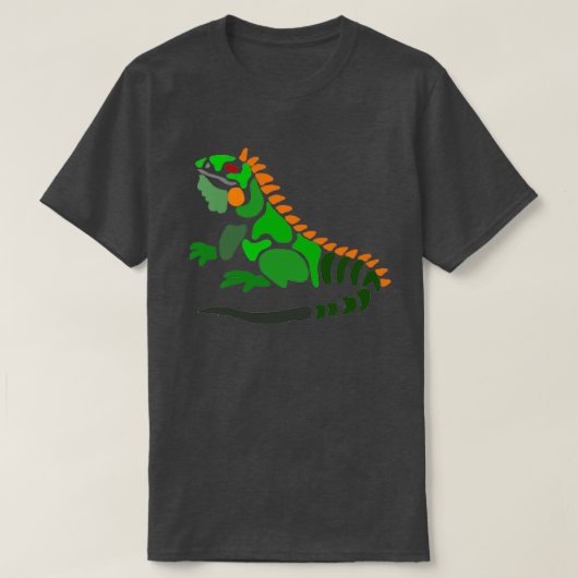 Cooles Künstlerisches Grün Iguana Abstrakte Kunst T-Shirt (Design vorne)