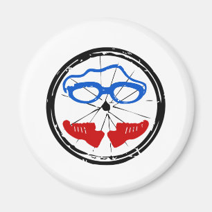Cooles künstlerisches Logo des Triathlon Magnet