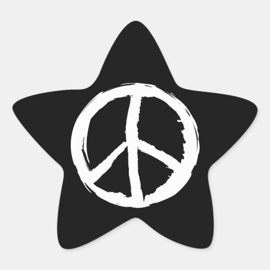 cooles künstlerisches PEACE SIGN Stern-Aufkleber (Vorderseite)