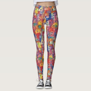 Cooles Künstlerisches Stadtbild Wasserfarben Muste Leggings