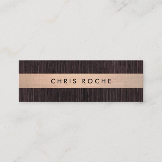 Cooles Kupferstreifen-Holz Mini Visitenkarte (Vorderseite)