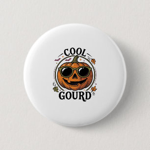 Cooles Kürbis-Shirt Vintage-Halloween-Sonnenbrille Button