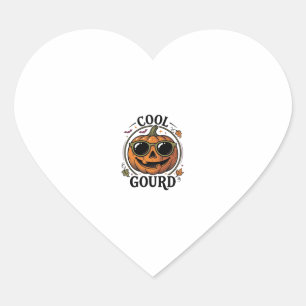 Cooles Kürbis-Shirt Vintage-Halloween-Sonnenbrille Herz-Aufkleber