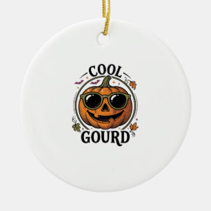 Cooles Kürbis-Shirt Vintage Halloween-Sonnenbrille Keramik Ornament