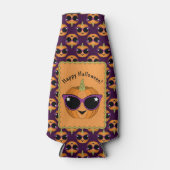 Cooles Kürbisgestänge Retro Katzenbrille Muster Flaschenkühler (Vorderseite)