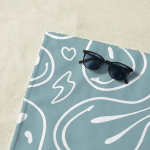 Cooles Lächeln Gesicht Melting Lächeln Muster Dust Strandtuch