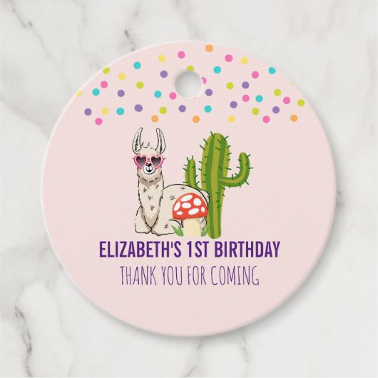 Cooles Lama in Herz-geformt Sonnenbrille Geburtsta Geschenkanhänger (Vorderseite)