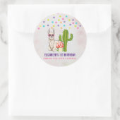 Cooles Lama in Herz-geformt Sonnenbrille Geburtsta Runder Aufkleber (Tasche)