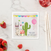 Cooles Lama in Herz-geformt Sonnenbrille Geburtsta Serviette (Beispiel)