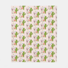 Cooles Lama in Herz-geformt Sonnenbrille Muster Fleecedecke