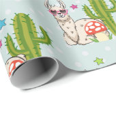 Cooles Lama in Herz-geformt Sonnenbrille Muster Geschenkpapier (Rolleneckpunkt)