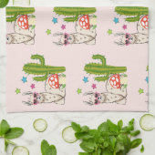 Cooles Lama in Herz-geformt Sonnenbrille Muster Geschirrtuch (Gefaltet)