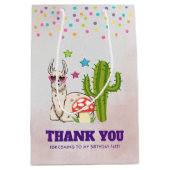 Cooles Lama in herzgeformte Sonnenbrille Danke Mittlere Geschenktüte (Vorderseite)