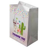 Cooles Lama in herzgeformte Sonnenbrille Danke Mittlere Geschenktüte (Vorderseite Schrägansicht)